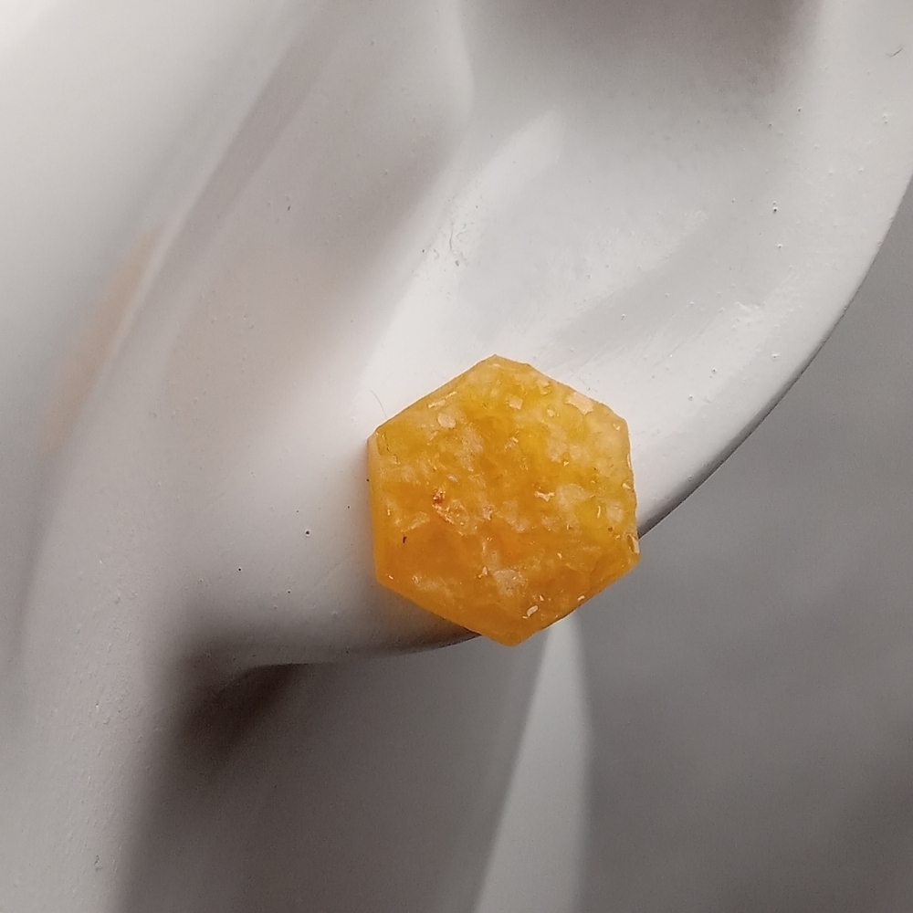 5/$25 Hexagonal Yellow Stud Earrings